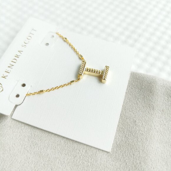 Kendra Scott Gold Letter I Pendant Necklace NEW - Picture 2 of 4